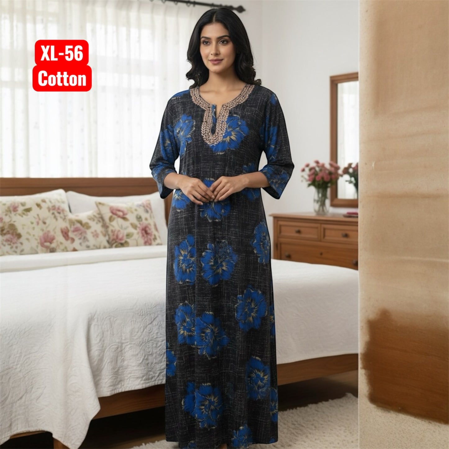 Cotton Floral Maxi Emproidery