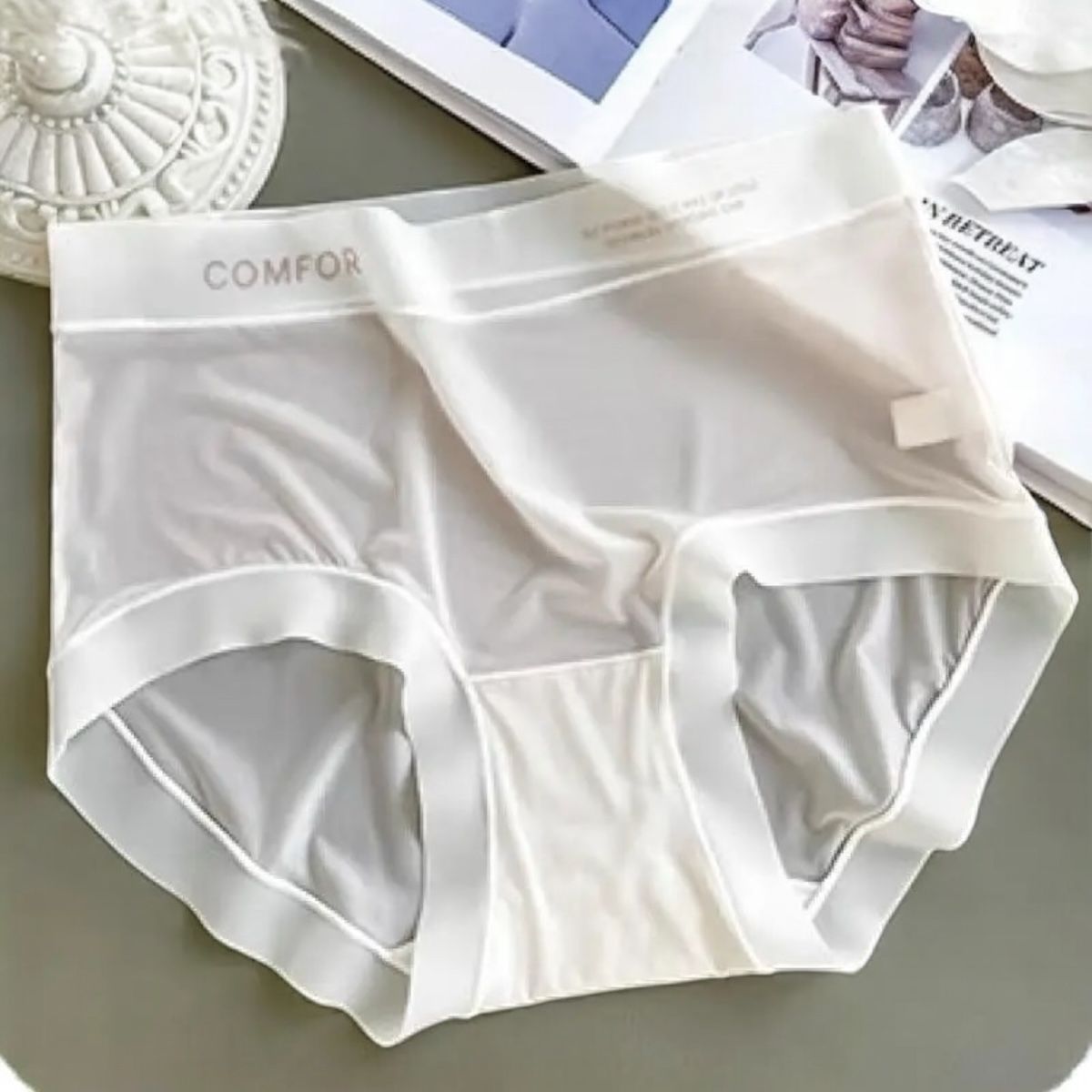 3pcs Comfortable seamless ice silk Underwear.