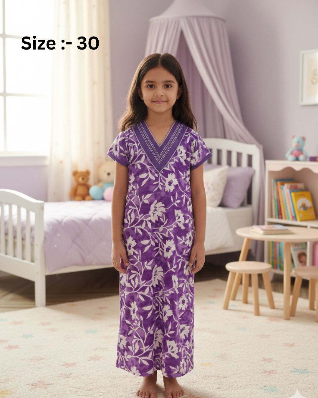 Kids v Neck Baniyan Nighty