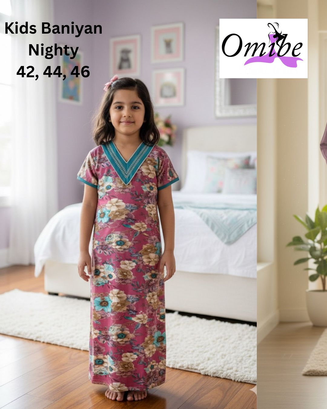 Kids v Neck Baniyan Nighty