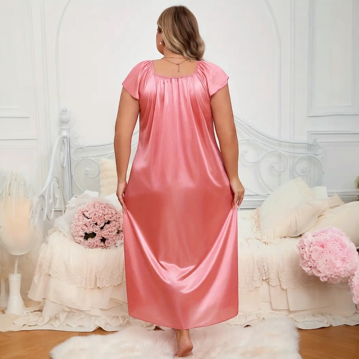 Plus Size Dubai Satin Nighty