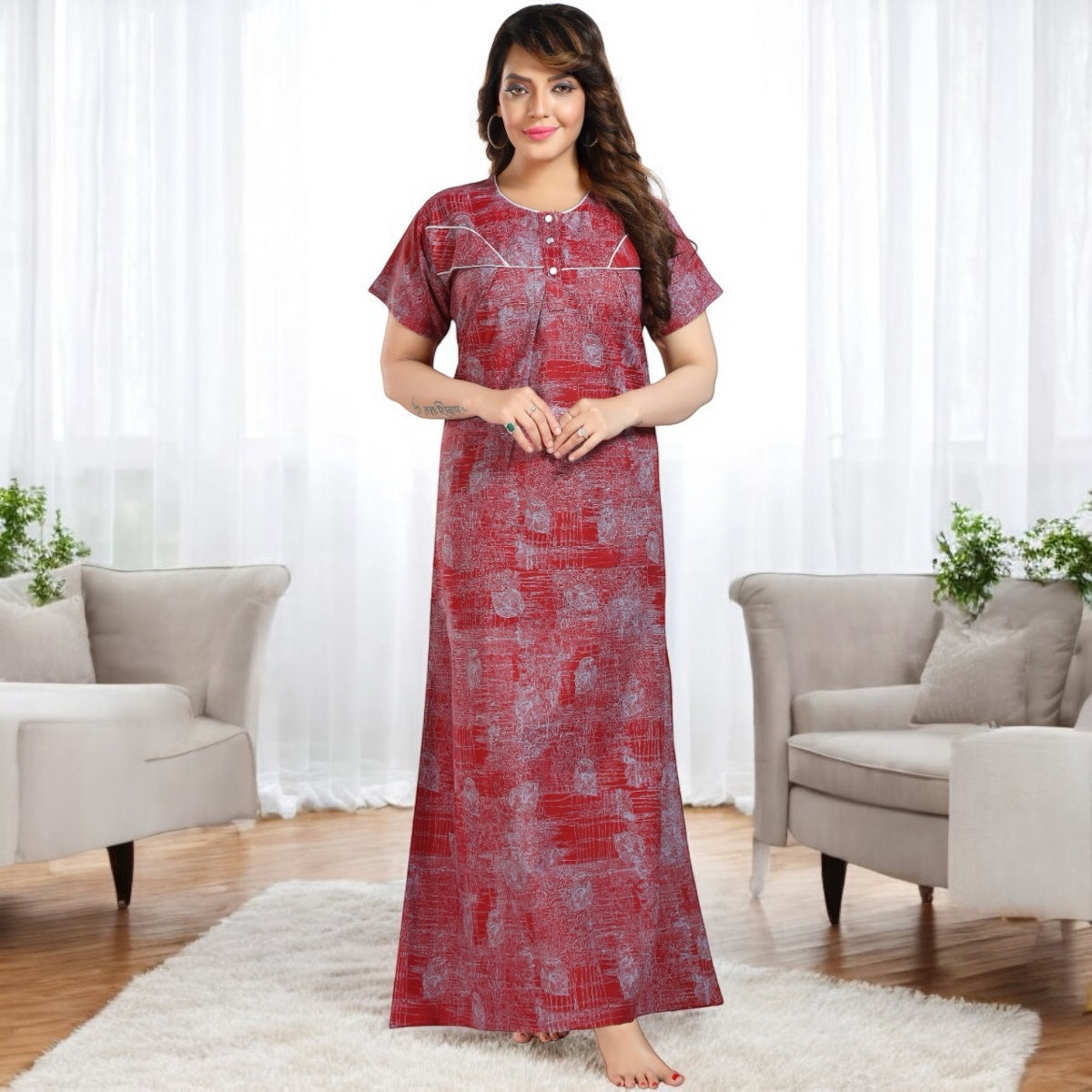 Cotton Nighty multi color