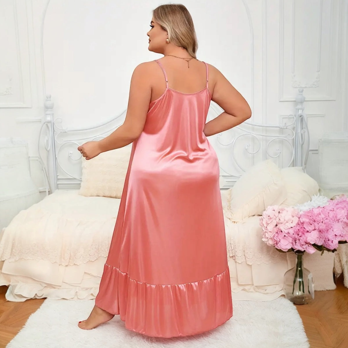 Plus size Dubai Satin nighty