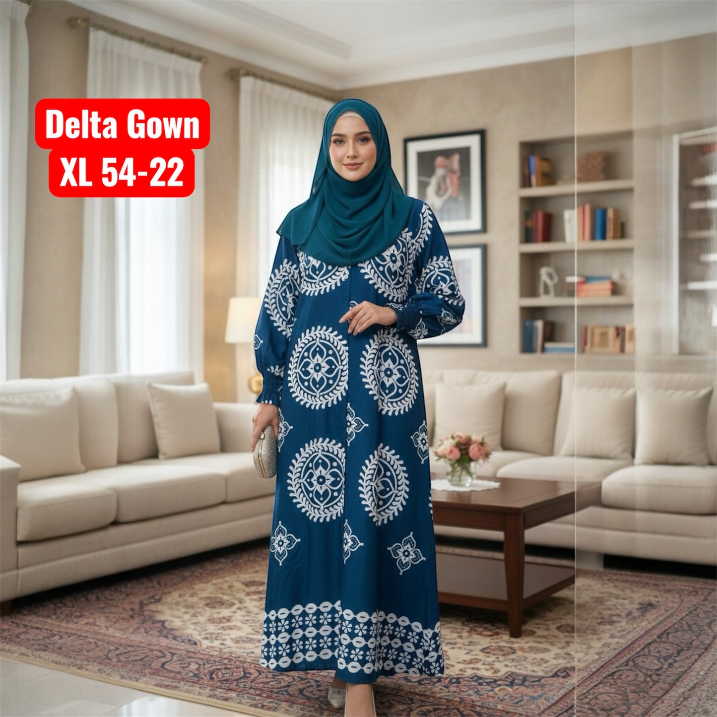 Abaya Gown In Delta Cloth