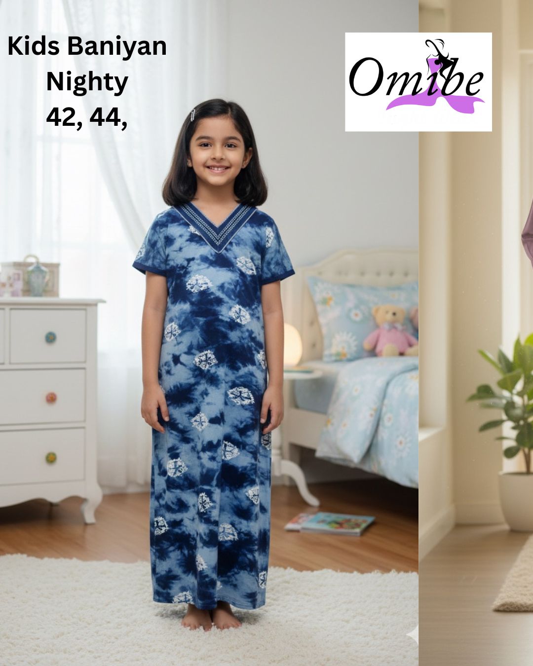 Kids v Neck Baniyan Nighty