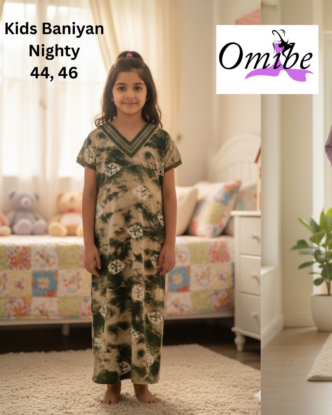 Kids v Neck Baniyan Nighty
