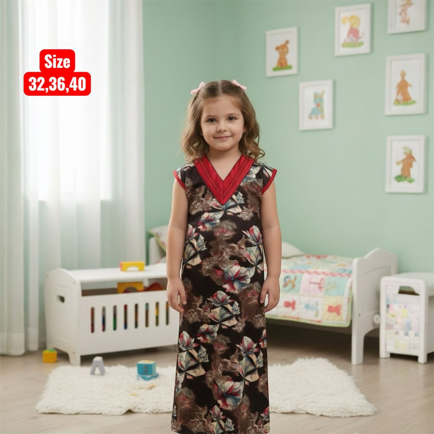Kids v Neck Baniyan Nighty
