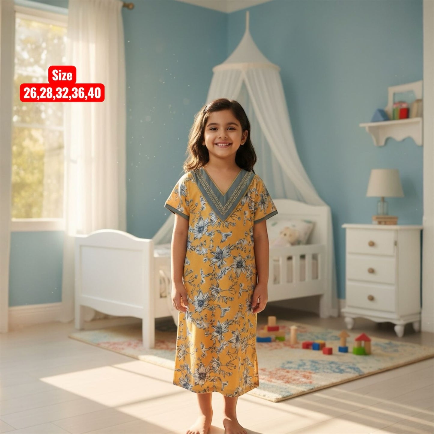 Kids v Neck Baniyan Nighty