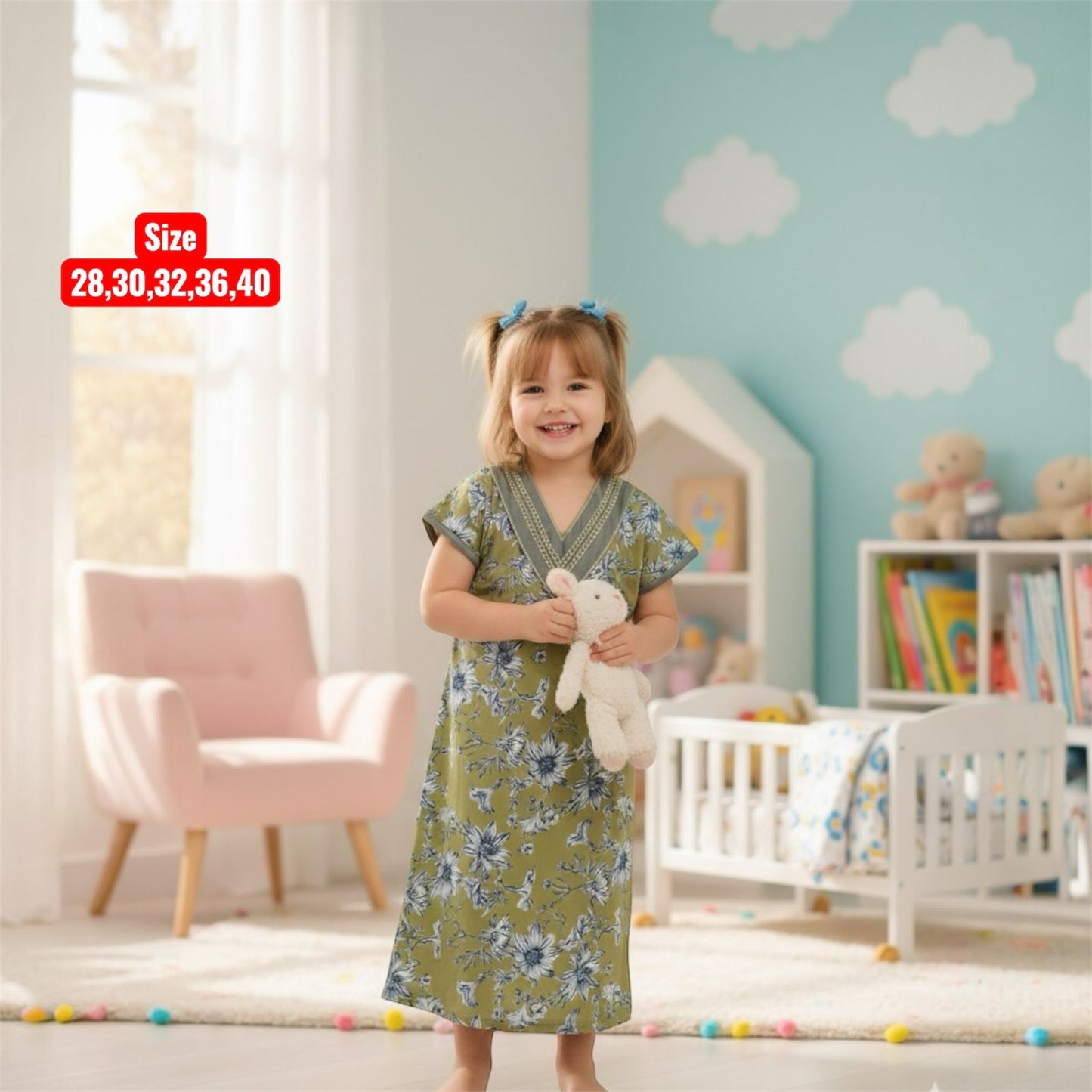 Kids v Neck Baniyan Nighty