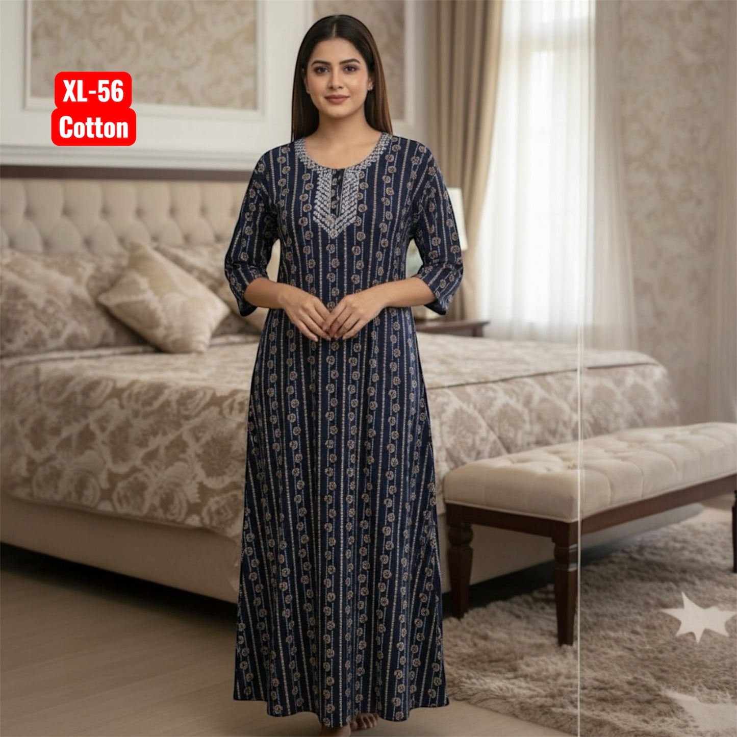 Cotton Nighty Emproidery