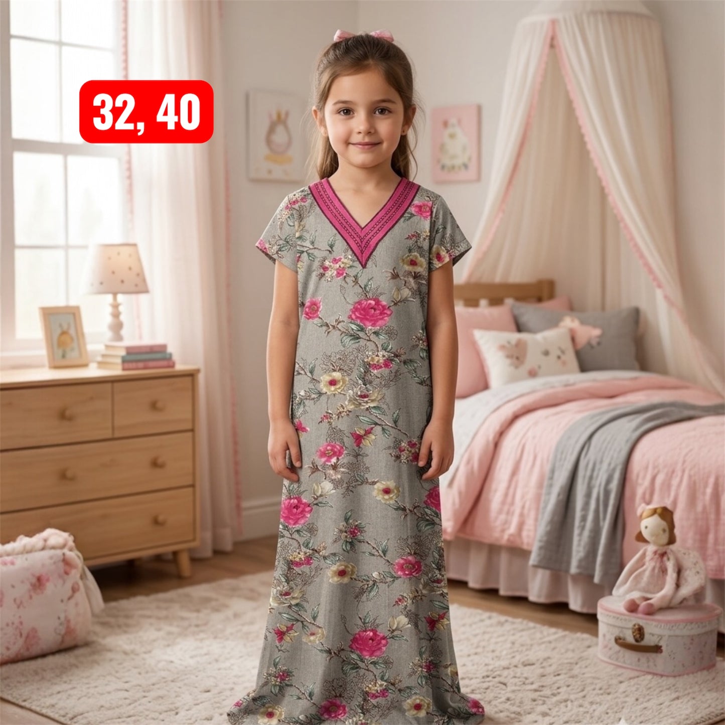 Kids v Neck Baniyan Nighty