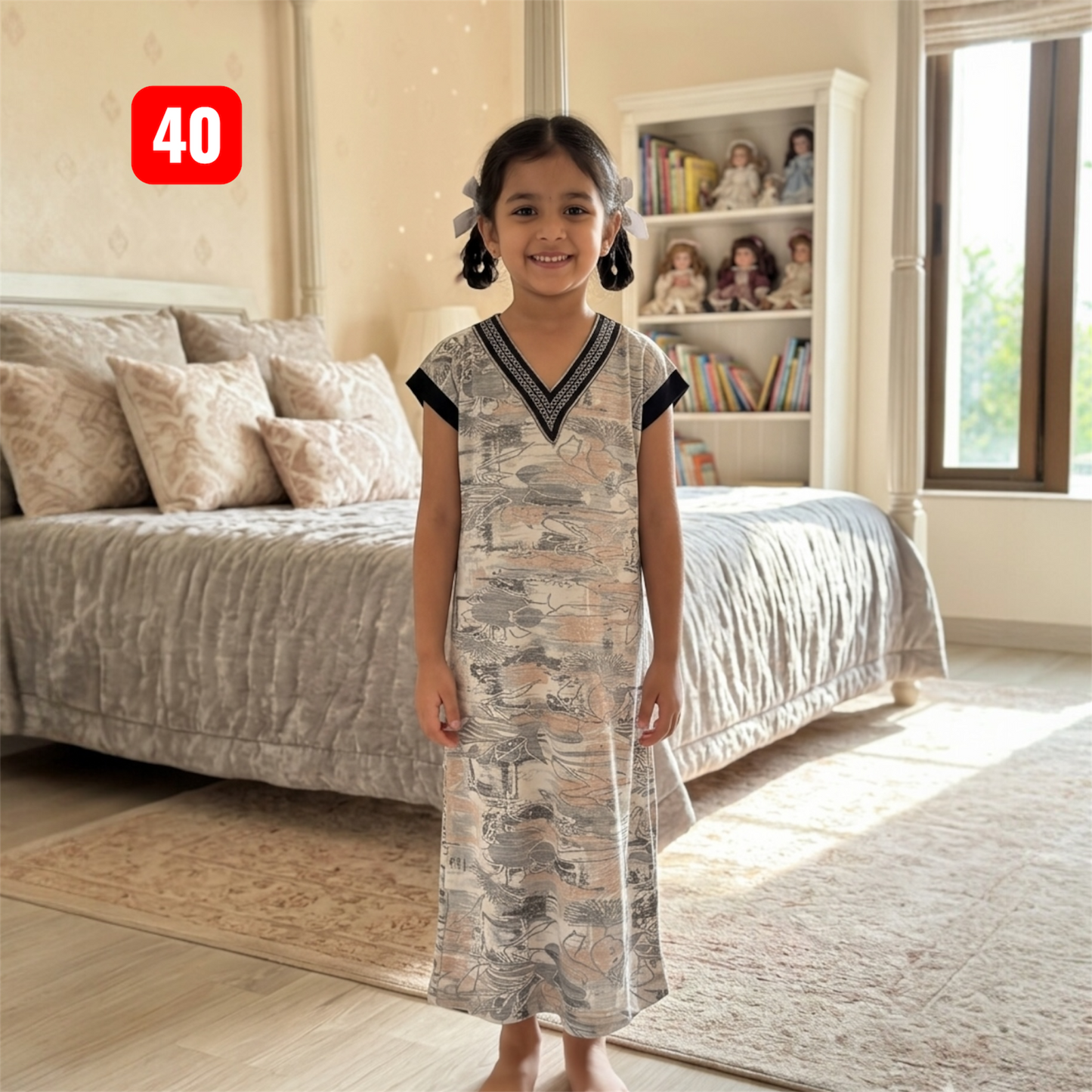 Kids v Neck Baniyan Nighty