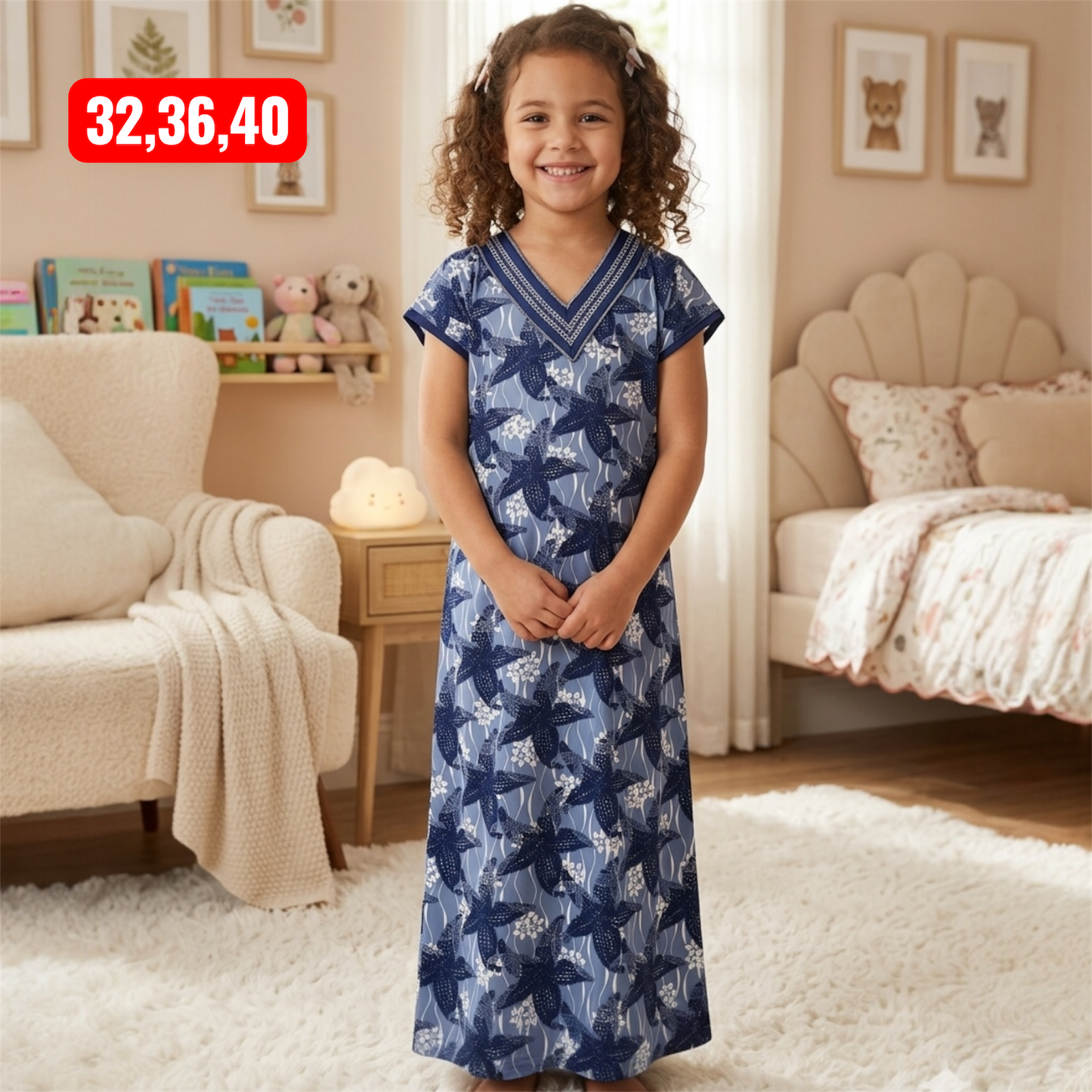 Kids v Neck Baniyan Nighty