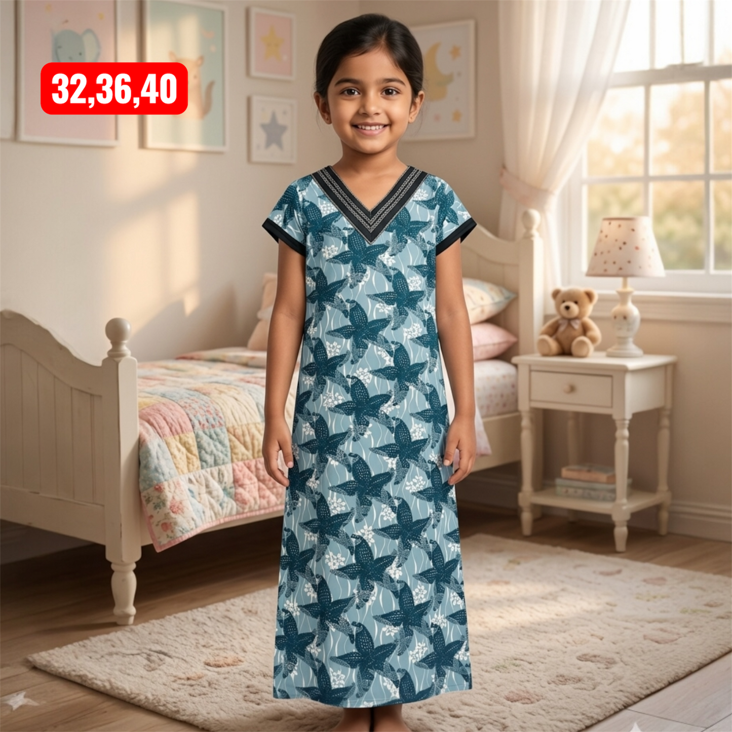 Kids v Neck Baniyan Nighty