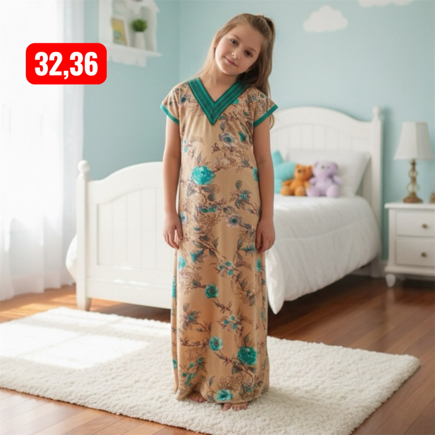 Kids v Neck Baniyan Nighty