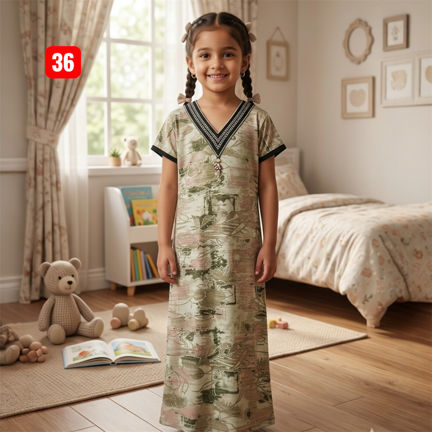 Kids v Neck Baniyan Nighty