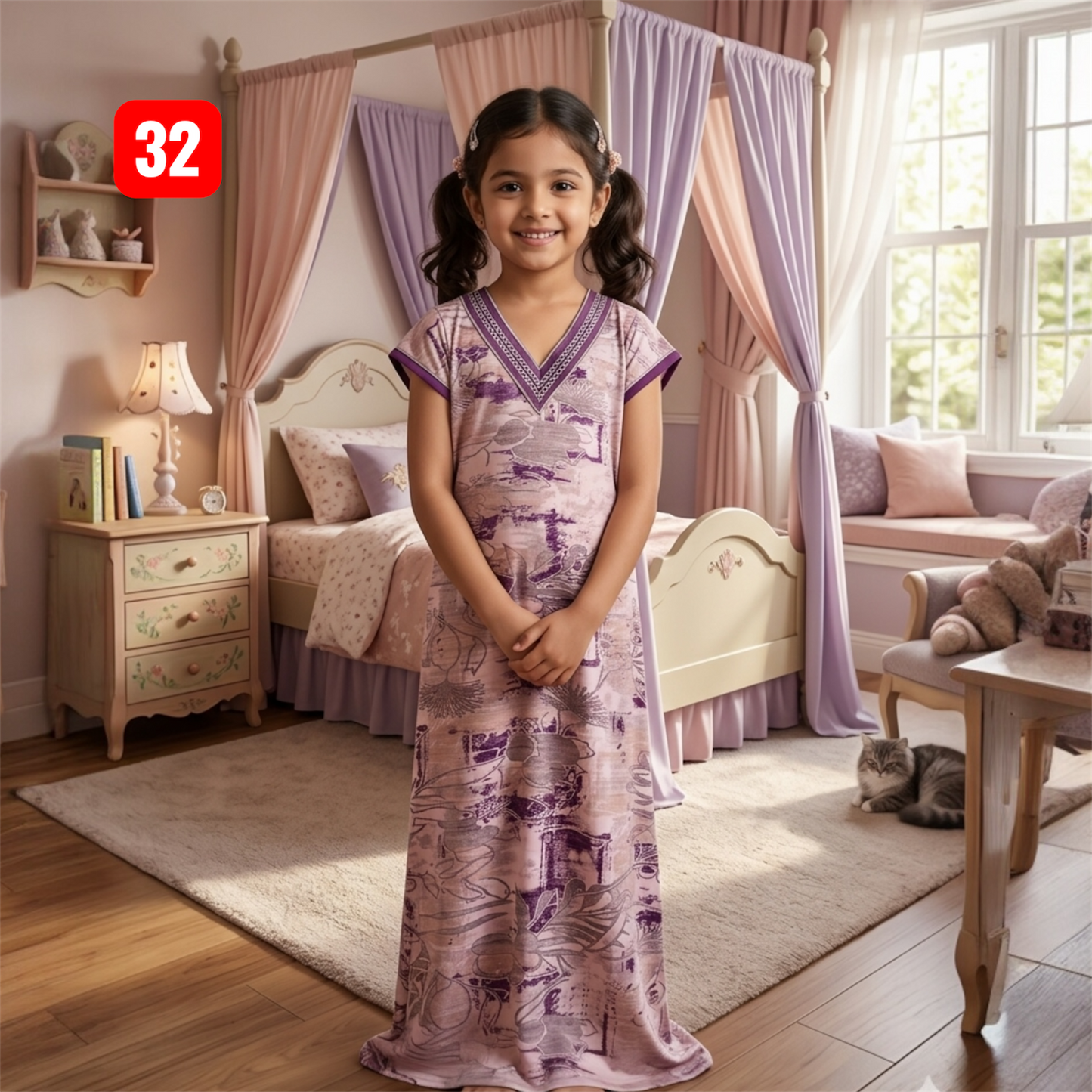 Kids v Neck Baniyan Nighty
