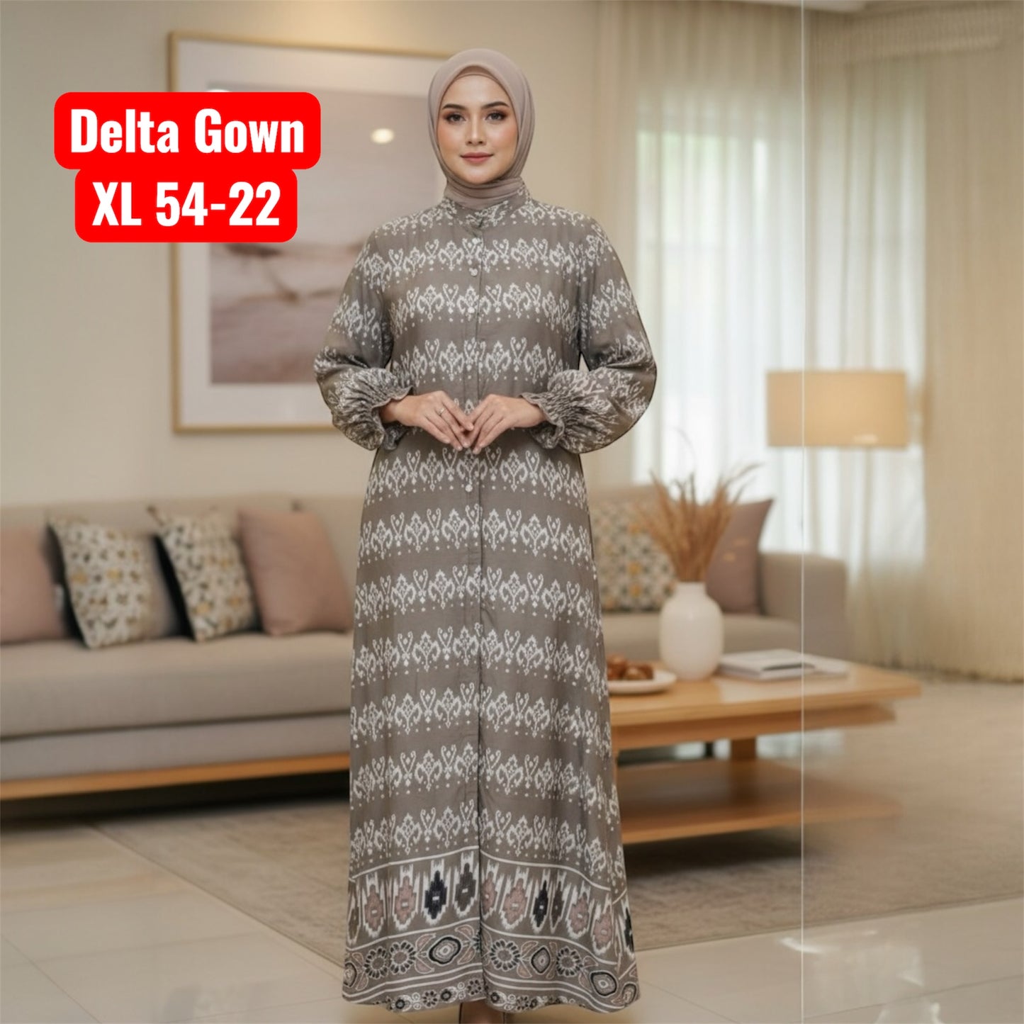 Abaya Gown In Delta Cloth