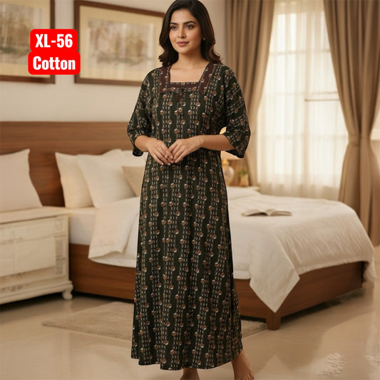 Cotton Nighty Square Neck