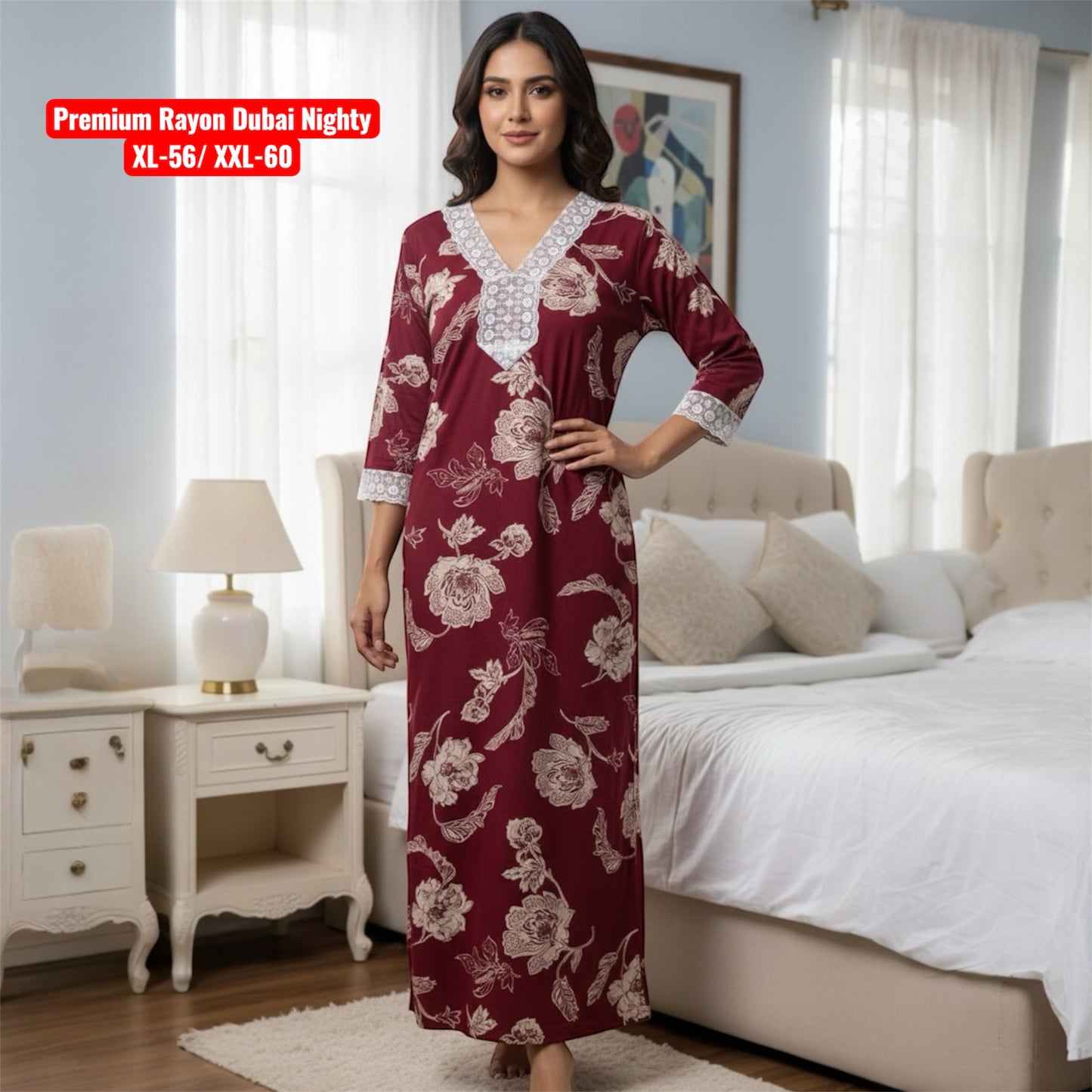 Premium Rayon Dubai Nighty