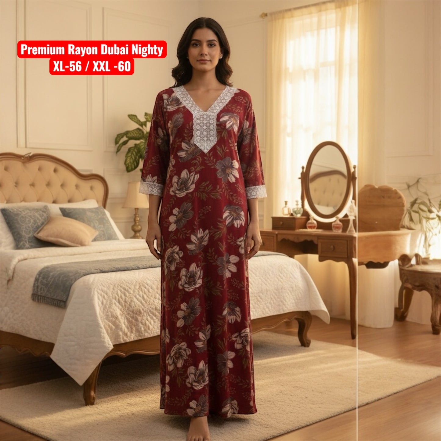 Premium Rayon Dubai Nighty