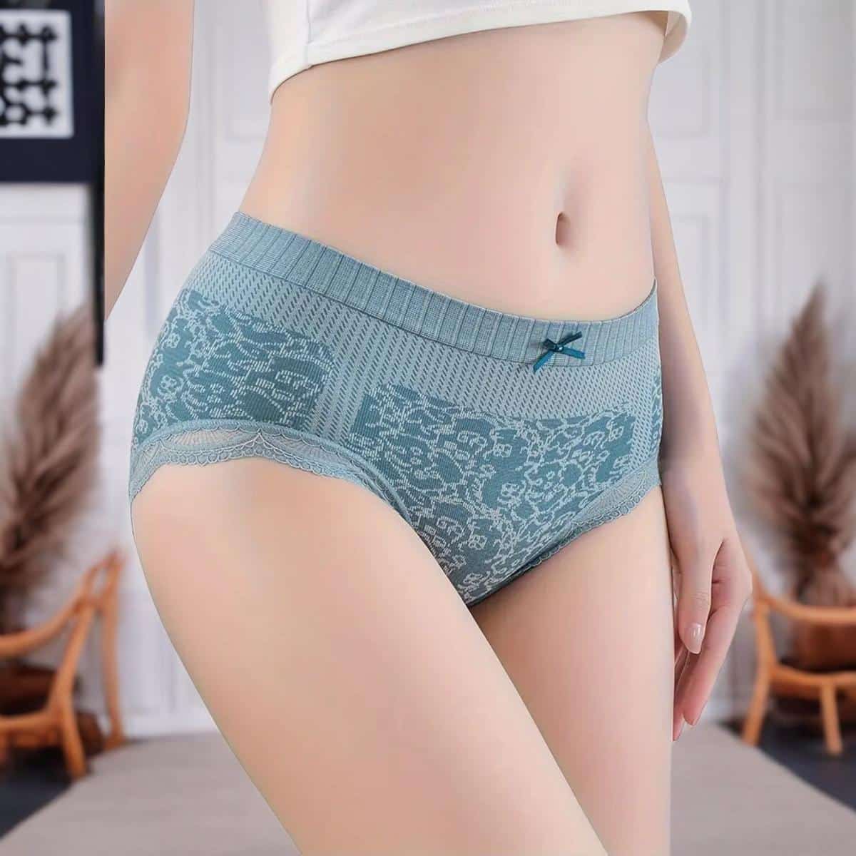 3Pc Elegant Floral & Lace Panties