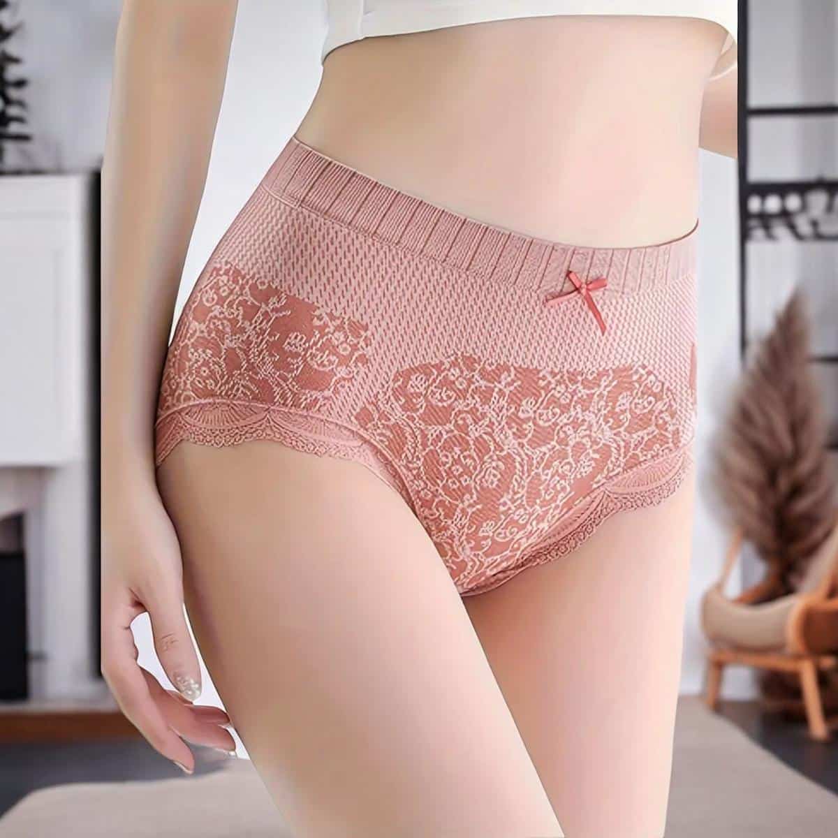 3Pc Elegant Floral & Lace Panties