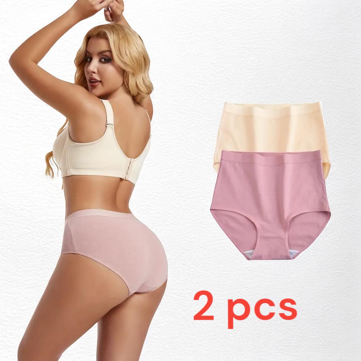2Pcs Comfy Seamless Cotton Briefs