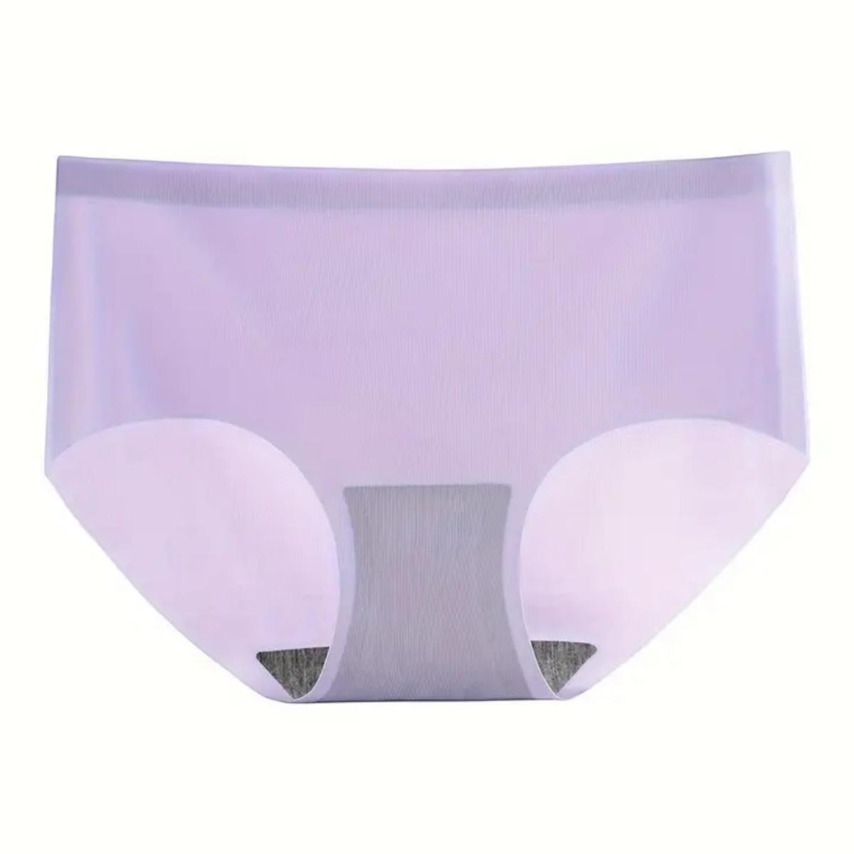3pcs Seamless Solid Briefs, Comfy & Breathable Stretchy Intimates Panties.