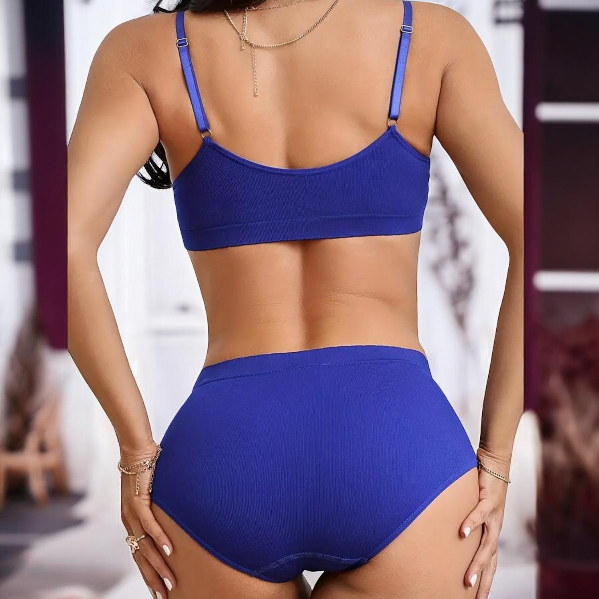 Solid Color Seamless Bra &Briefs Set