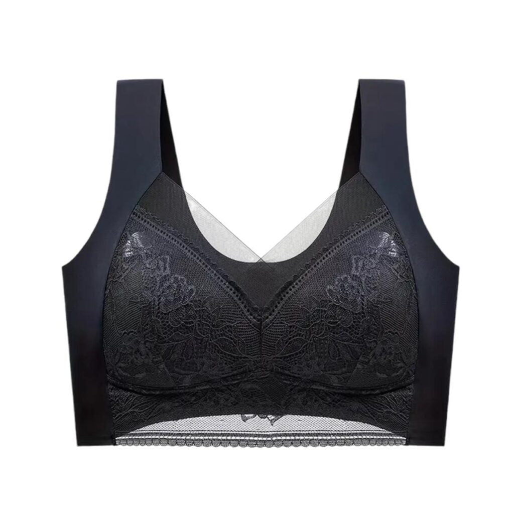 Solid Floral Lace Wireless Tank Bra