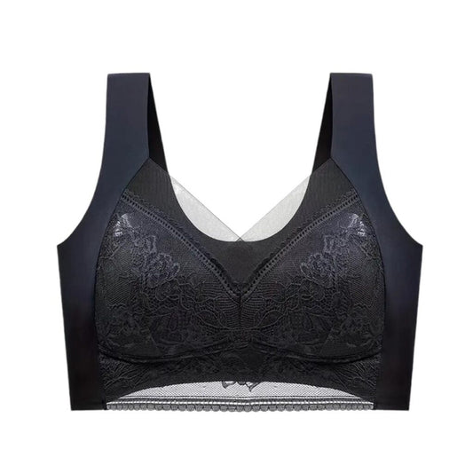 Solid Floral Lace Wireless Tank Bra