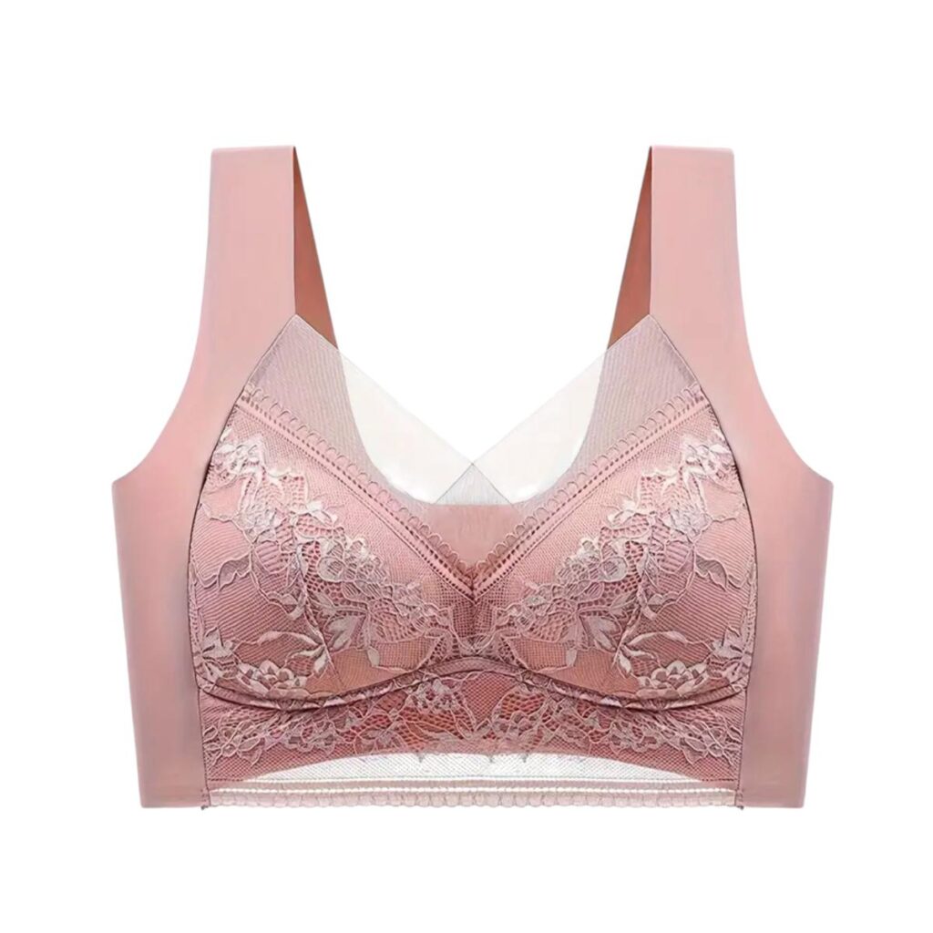 3pcs Solid Floral Lace Wireless Tank Bra.