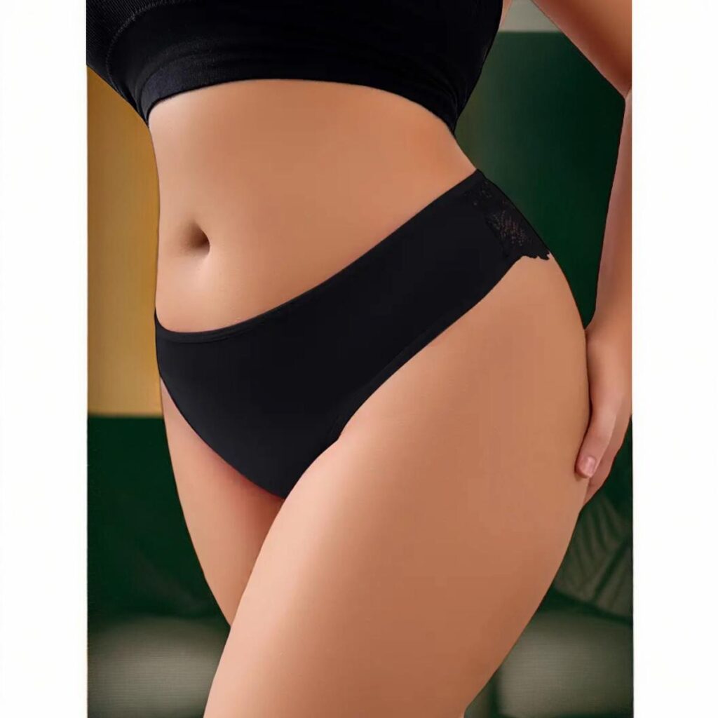 1pc Alluring Heart Shaped Ring Cut Out Lace Panty.