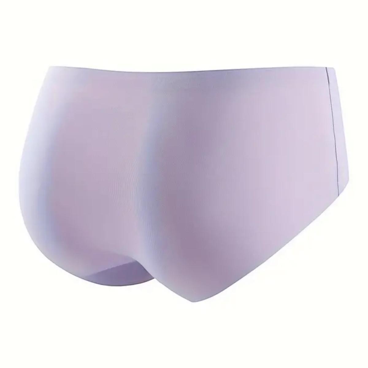 3pcs Seamless Solid Briefs, Comfy & Breathable Stretchy Intimates Panties.