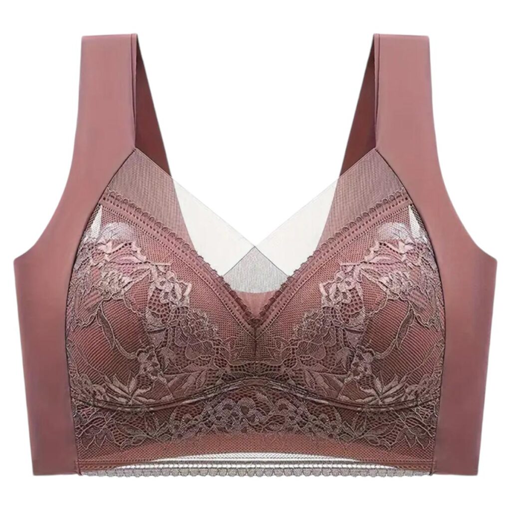 Solid Floral Lace Wireless Tank Bra