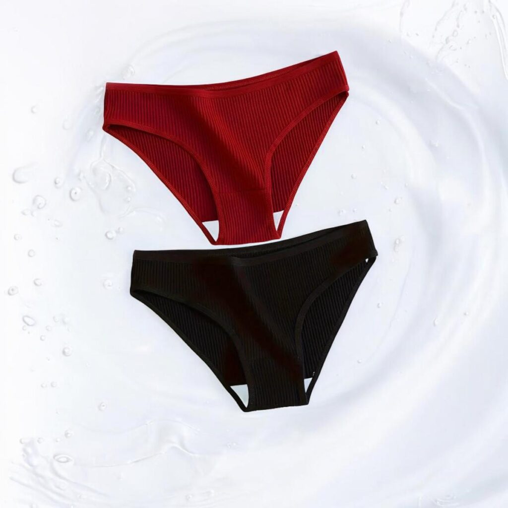 2 pcs Solid Color Seamless Panties.